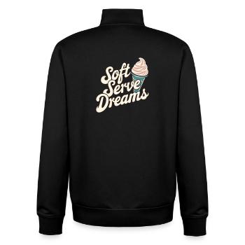 Soft Serve Dreams – Retro Eiscreme - Unisex Organic Zip Sweatshirt by Stanley/Stella - black - Back - AI Model Male 185 light (185cm)