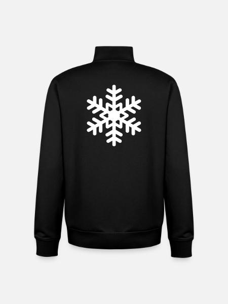 Neige Flake - Sweat zippé unisexe en coton bio Stanley/Stella - noir