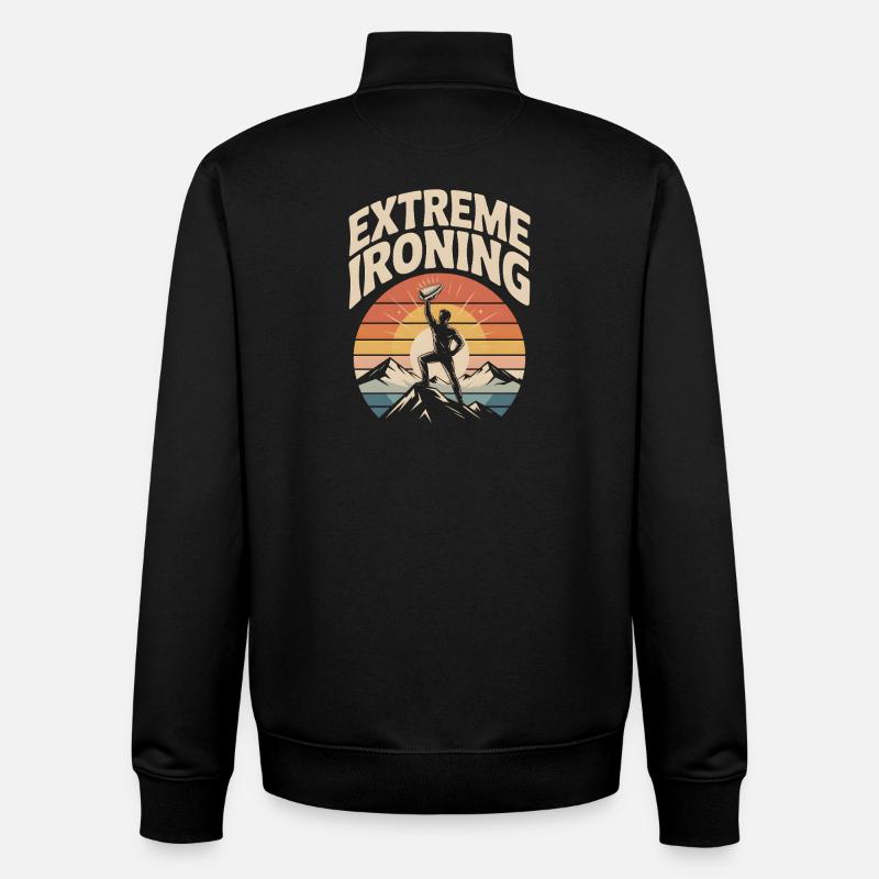 Repassage extrême Alpinisme - Sweat zippé unisexe en coton bio Stanley/Stella - noir