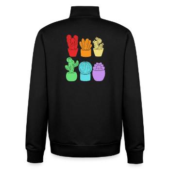 Cacti Plant Cactus - Unisex Organic Zip Sweatshirt by Stanley/Stella - black - Back - AI Model Male 185 light (185cm)