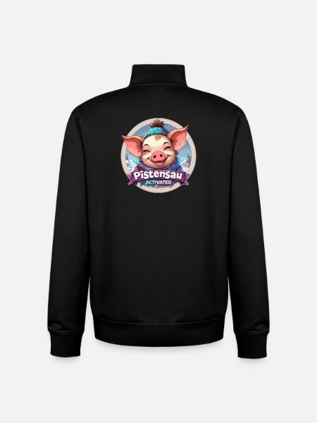 Pistensau Activated Winter Scene Apreski Party - Unisex Organic Zip Sweatshirt by Stanley/Stella - black