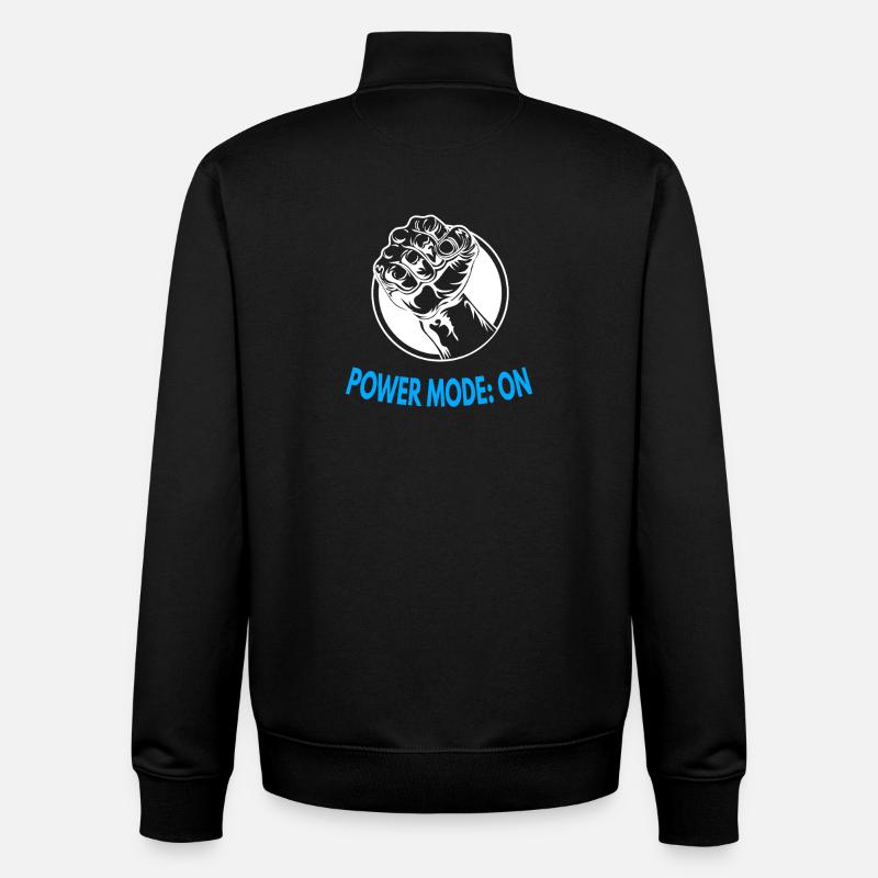 Power Mode: ON – Strong Fist Graphic - Unisex Organic Zip Sweatshirt von Stanley/Stella - Schwarz