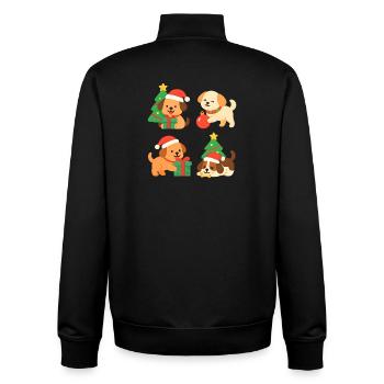 Weihnachtshunde mit Geschenken - Unisex Organic Zip Sweatshirt von Stanley/Stella - Schwarz - Hinten - AI Model Male 185 light (185cm)