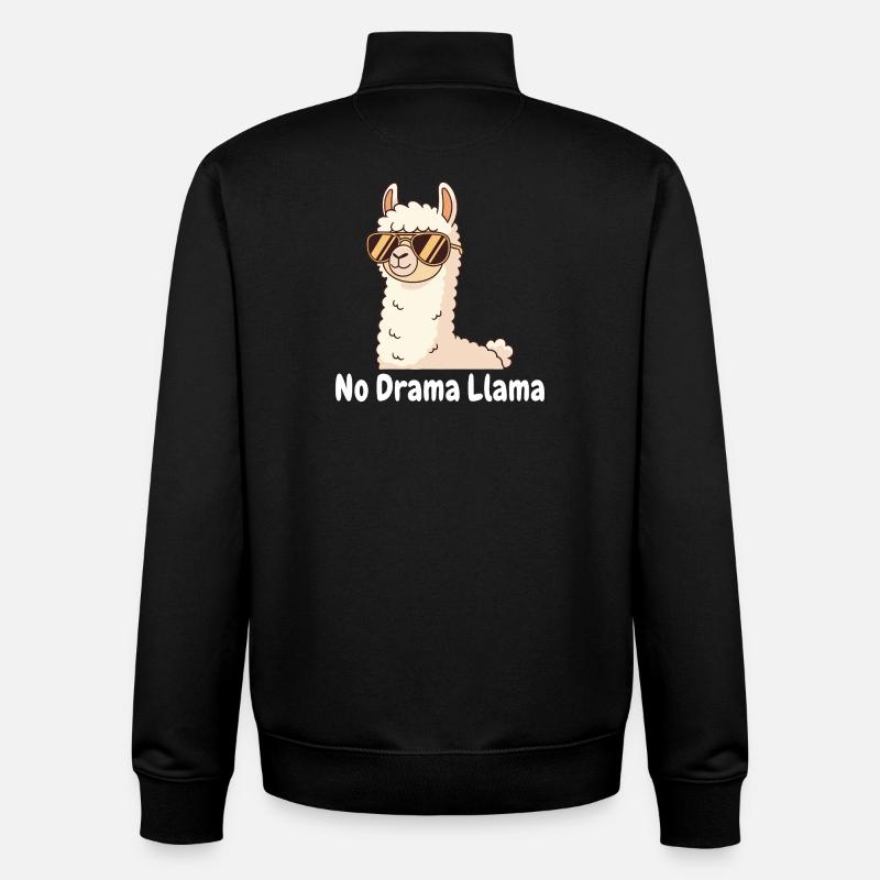 No Drama Llama Sunglasses - Unisex sweatshirt med dragkedja i ekologisk bomull Stanley/Stella - svart