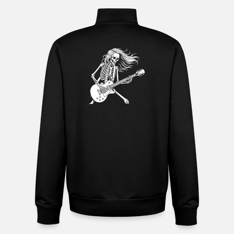 Rock Star Skeleton Guitar Playe - Unisex Organic Zip Sweatshirt von Stanley/Stella - Schwarz