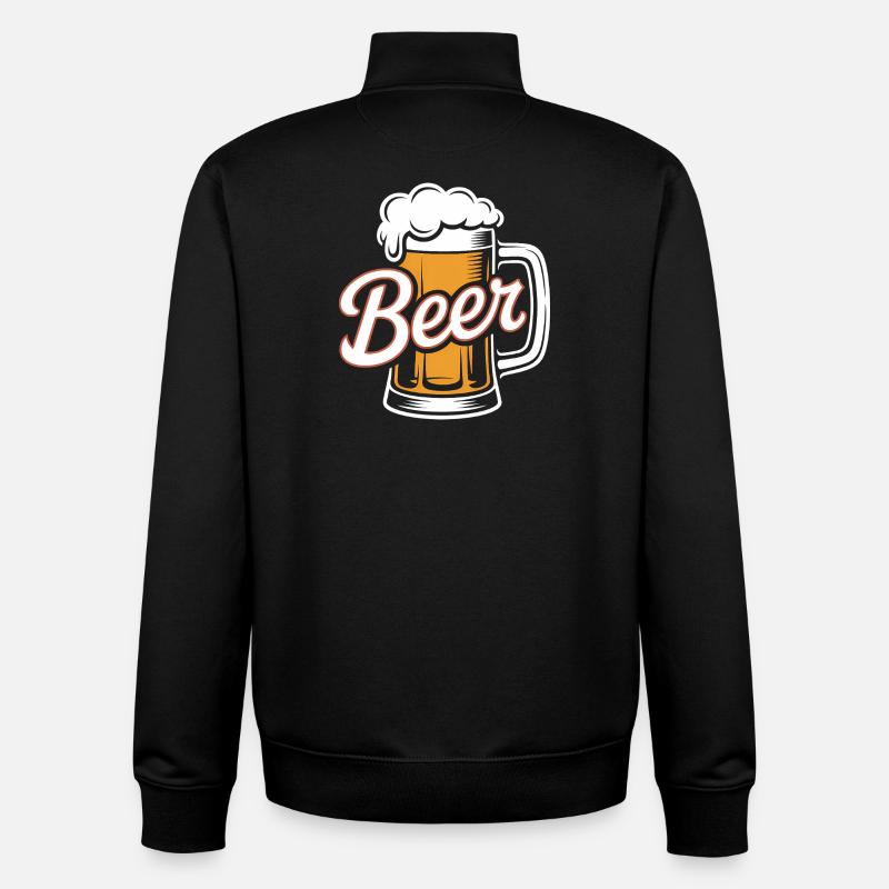 Beer - Cool Beer Logo - Unisex Organic Zip Sweatshirt by Stanley/Stella - black