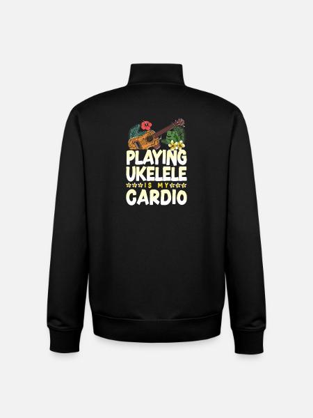 Hawaiian Ukulele Uke Playing - Unisex Organic Zip Sweatshirt by Stanley/Stella - black