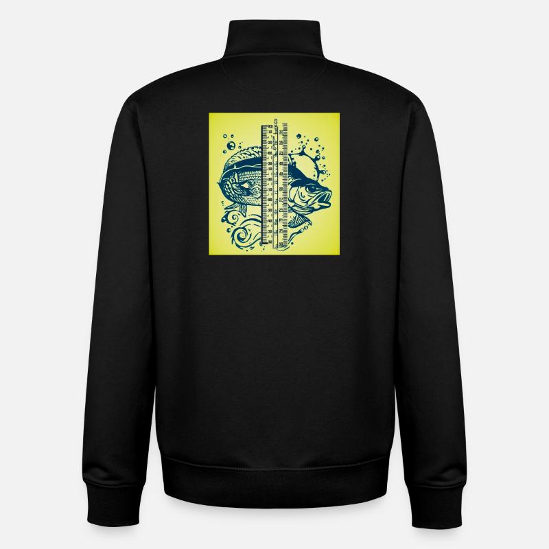 Jaune Art de la jauge Poisson - Sweat zippé unisexe en coton bio Stanley/Stella - noir