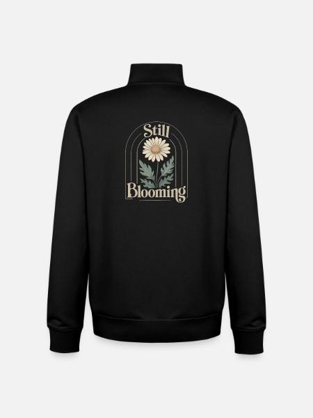 Marguerites millésimées douces - Sweat zippé unisexe en coton bio Stanley/Stella - noir