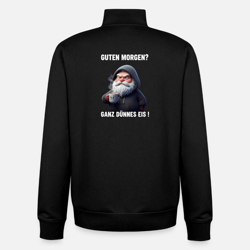 Grummel Weihnachtsmann Dünnes Eis Spruch - Sweat zippé unisexe en coton bio Stanley/Stella - noir