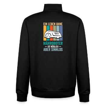 Une vie sans tondeuses robotiques - Sweat zippé unisexe en coton bio Stanley/Stella - noir - Dos - AI Model Male 185 light (185cm)