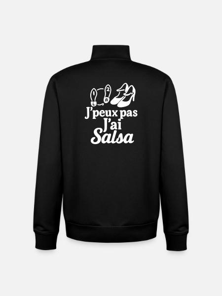 J’peux pas j’ai Salsa - Sweat zippé unisexe en coton bio Stanley/Stella - noir