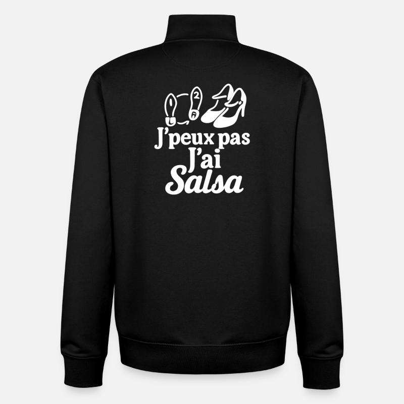 J’peux pas j’ai Salsa - Sweat zippé unisexe en coton bio Stanley/Stella - noir