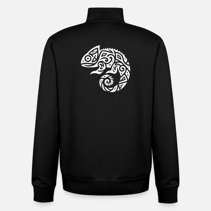 Déguisement de tatouage caméléon - Sweat zippé unisexe en coton bio Stanley/Stella - noir