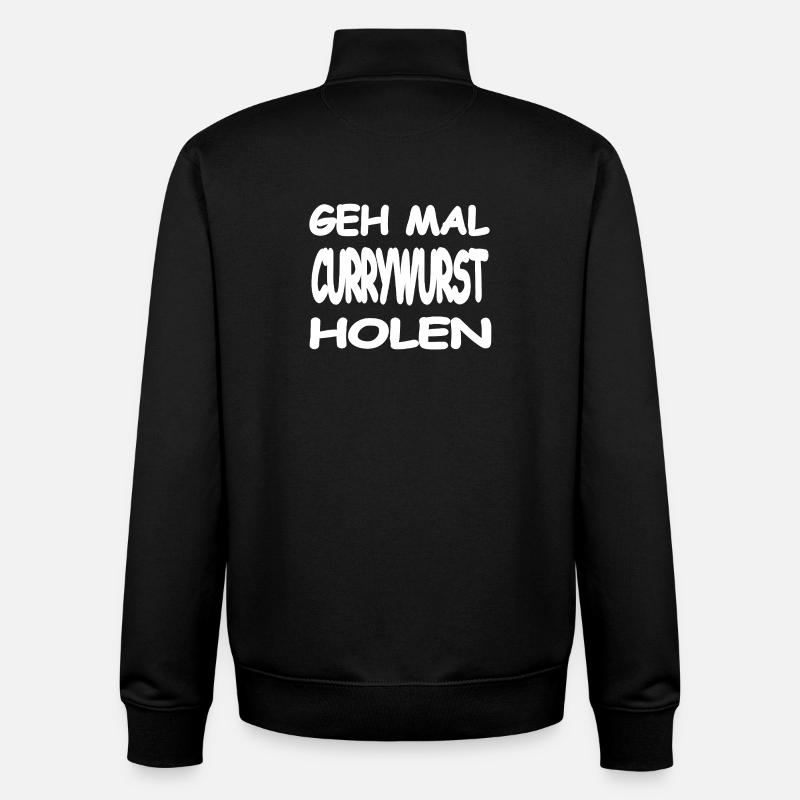 Currywurst - Sweat zippé unisexe en coton bio Stanley/Stella - noir