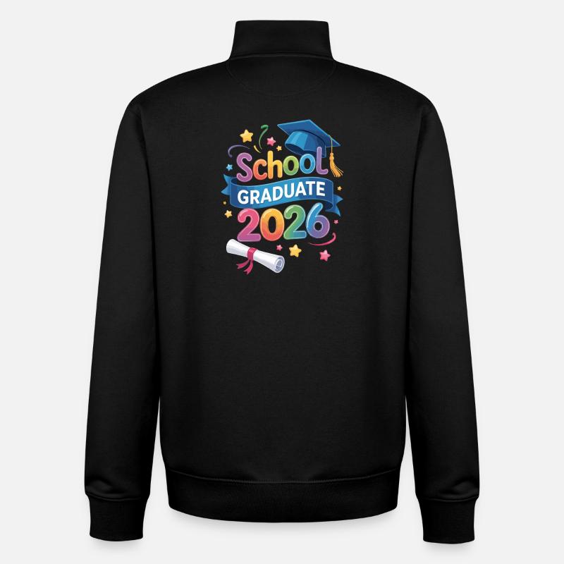 Citation du diplômé 2026 - Sweat zippé unisexe en coton bio Stanley/Stella - noir