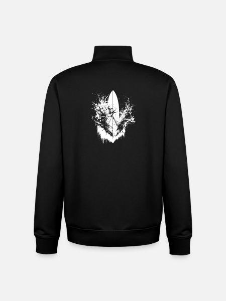 Surf dynamique Illustration Surf Surf - Sweat zippé unisexe en coton bio Stanley/Stella - noir