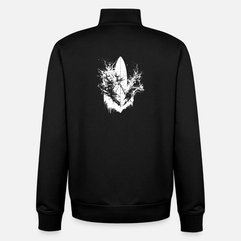 Surf dynamique Illustration Surf Surf - Sweat zippé unisexe en coton bio Stanley/Stella - noir