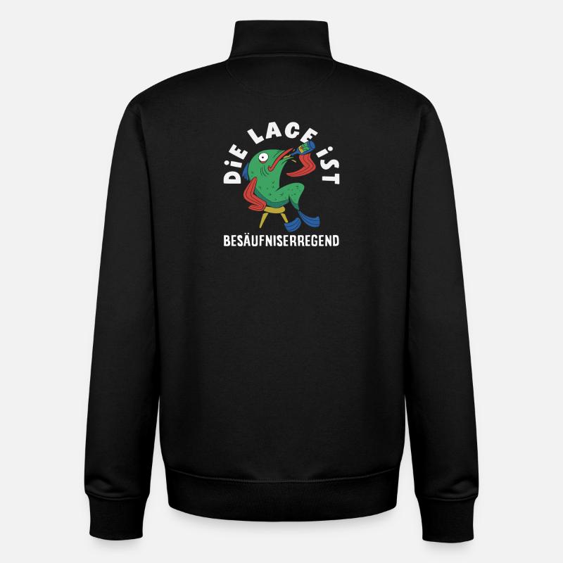 L’endroit est le poisson ivre - Sweat zippé unisexe en coton bio Stanley/Stella - noir