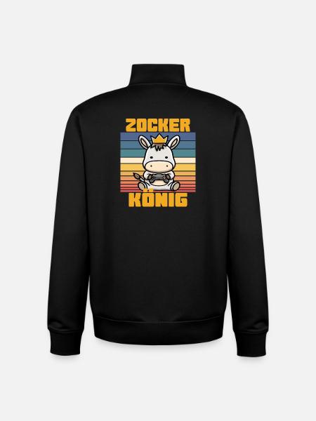 Zocker König krone auf esel - Unisex Organic Zip Sweatshirt von Stanley/Stella - Schwarz
