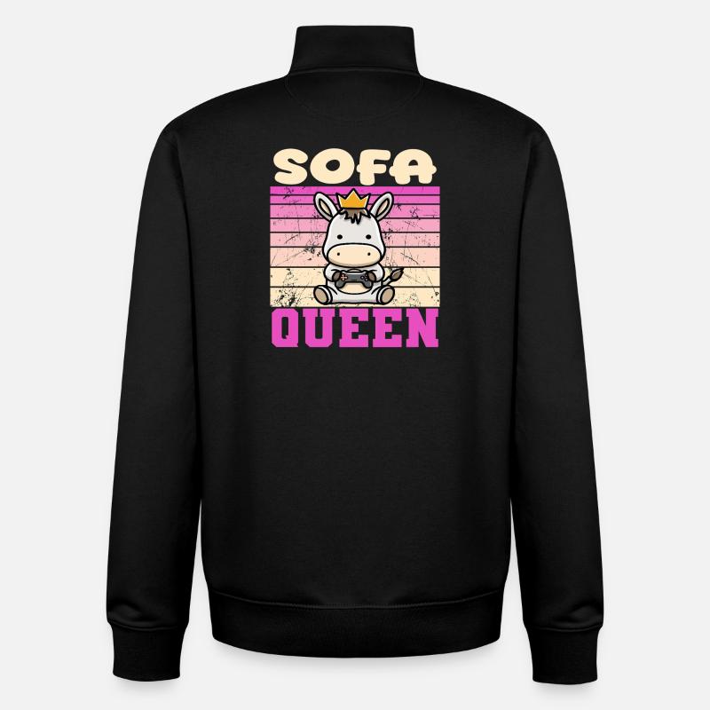 Sofa Queen gaming esel - Unisex Organic Zip Sweatshirt von Stanley/Stella - Schwarz