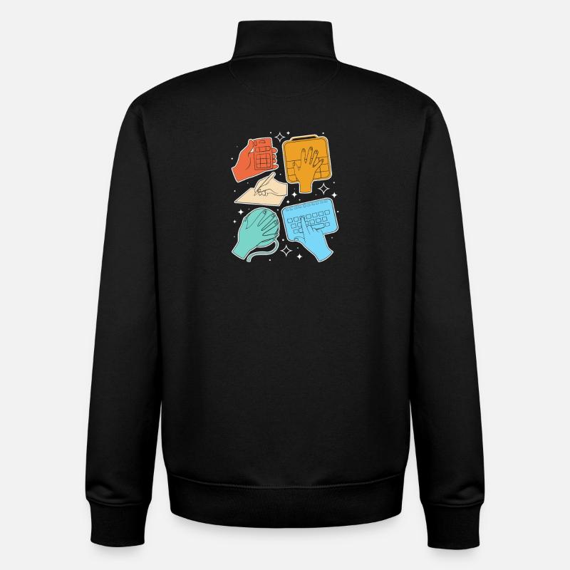 SLP Sign Language AAC Communication - Unisex Organic Zip Sweatshirt by Stanley/Stella - black