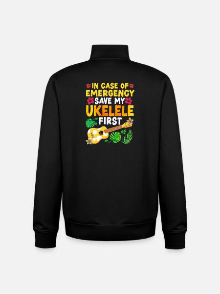 Hawaiian Ukulele Uke In Case Of - Unisex Organic Zip Sweatshirt by Stanley/Stella - black