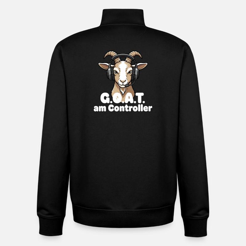 GOAT on the controller - Unisex Organic Zip Sweatshirt by Stanley/Stella - black