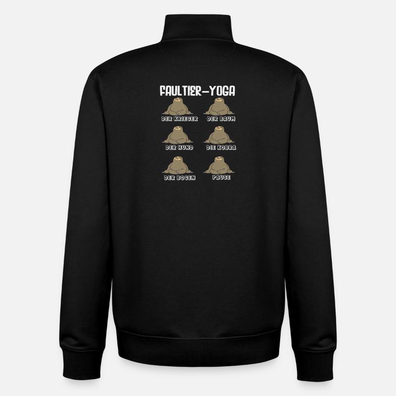Faultier Yoga Routine Sport Geschenk - Unisex Organic Zip Sweatshirt von Stanley/Stella - Schwarz