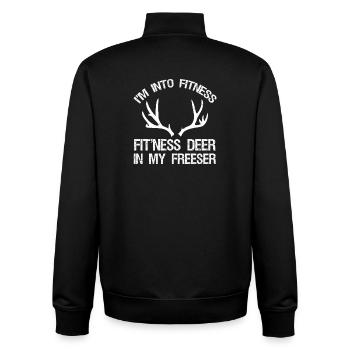 Chasse au cerf, art pour hommes, femmes chasse à la faune, - Sweat zippé unisexe en coton bio Stanley/Stella - noir - Dos - AI Model Male 185 light (185cm)