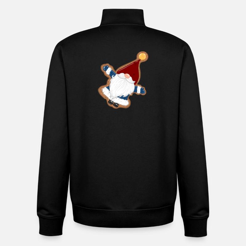BiscuitSanta in a gingerbread frame - Unisex Organic Zip Sweatshirt by Stanley/Stella - black
