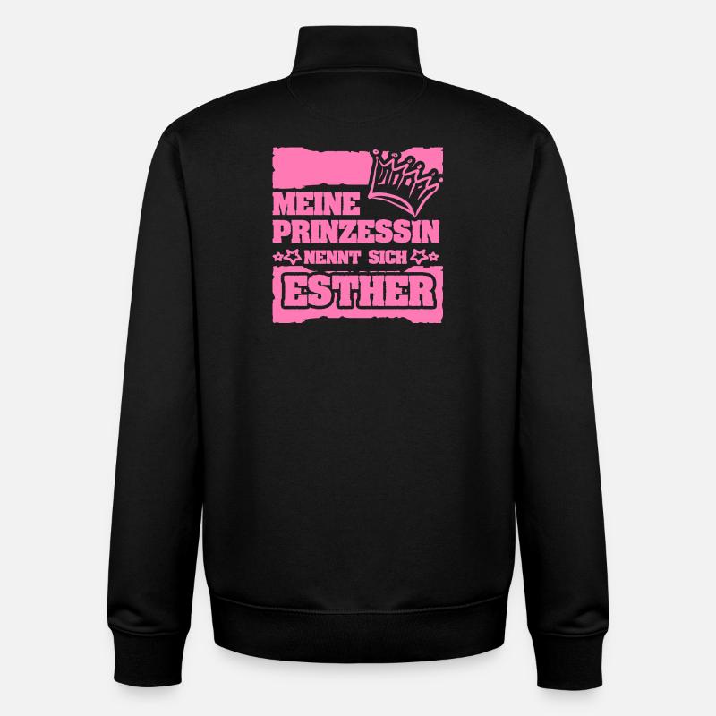 Esther comme un prénom de fille - Sweat zippé unisexe en coton bio Stanley/Stella - noir