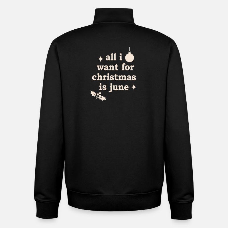Motif de Noël moche - Sweat zippé unisexe en coton bio Stanley/Stella - noir