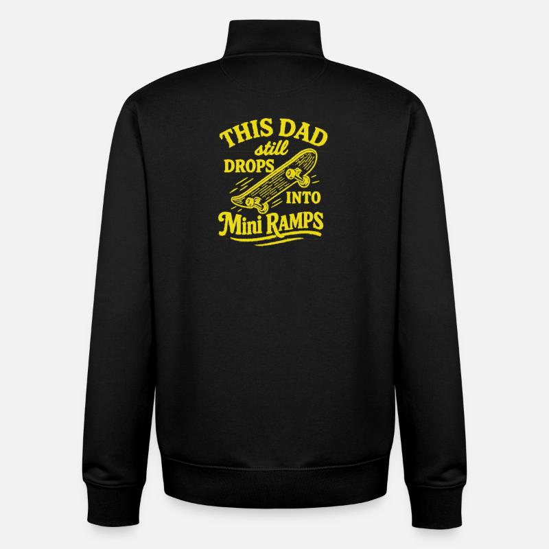 Skateboard Skateboarding Papa Dad - Unisex Organic Zip Sweatshirt von Stanley/Stella - Schwarz
