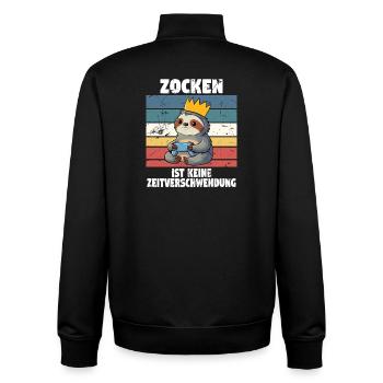 zocken und gaming - Unisex Organic Zip Sweatshirt von Stanley/Stella - Schwarz - Hinten - AI Model Male 185 light (185cm)