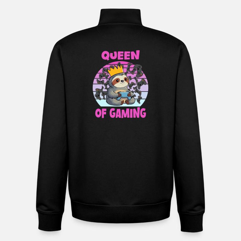 Reine paresseuse du jeu vidéo - Sweat zippé unisexe en coton bio Stanley/Stella - noir