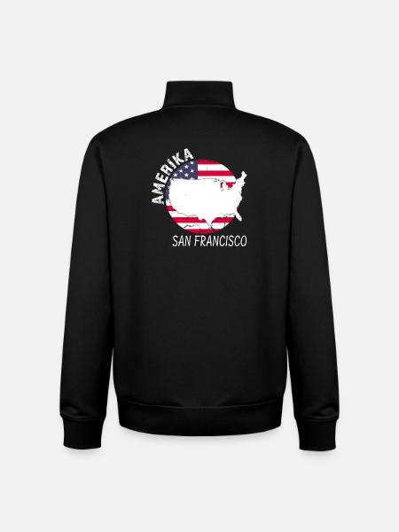 San Francisco - Sweat zippé unisexe en coton bio Stanley/Stella - noir