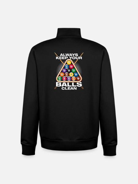 Keep your balls funny billiards player - Unisex Organic Zip Sweatshirt by Stanley/Stella - black