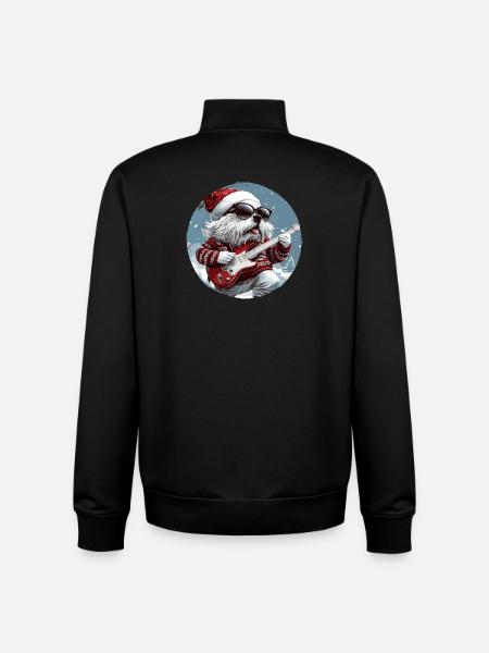 Kangal Dog Christmas Guitar - Unisex Organic Zip Sweatshirt by Stanley/Stella - black