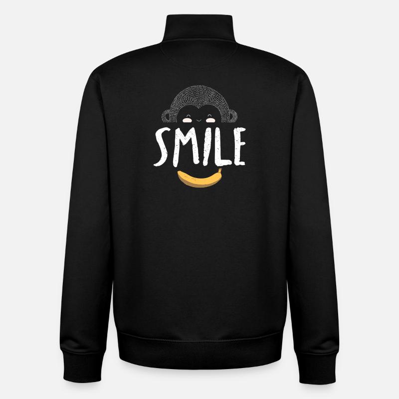 Affenlächeln Monkey Smile - Unisex Organic Zip Sweatshirt von Stanley/Stella - Schwarz