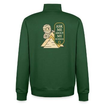 L’archéologie pharaonienne dans l’Égypte ancienne - Sweat zippé unisexe en coton bio Stanley/Stella - vert bouteille - Dos - AI Model Male 185 dark (185cm)