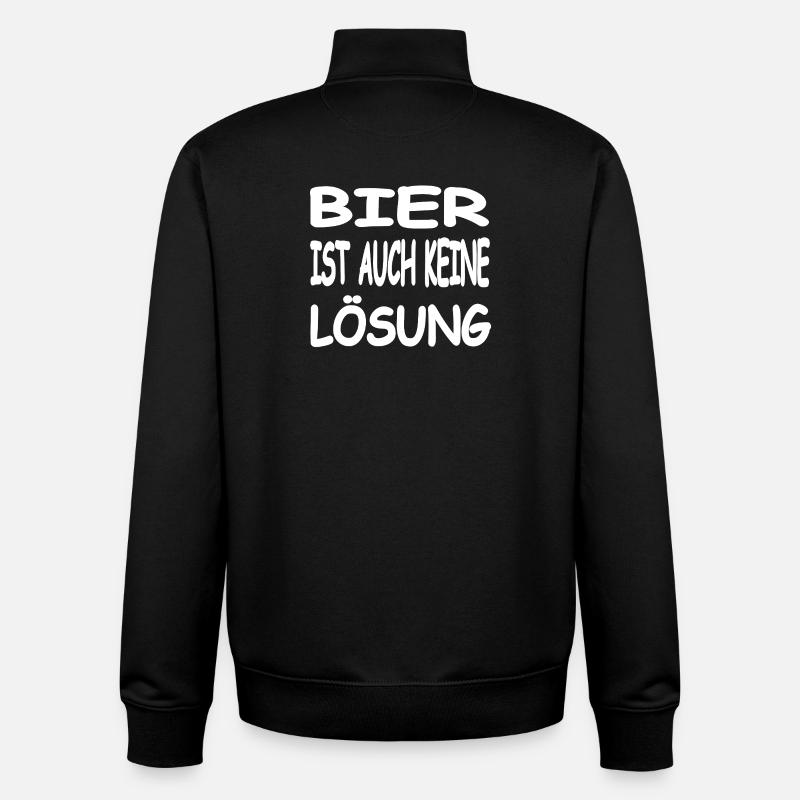 Bière - Sweat zippé unisexe en coton bio Stanley/Stella - noir