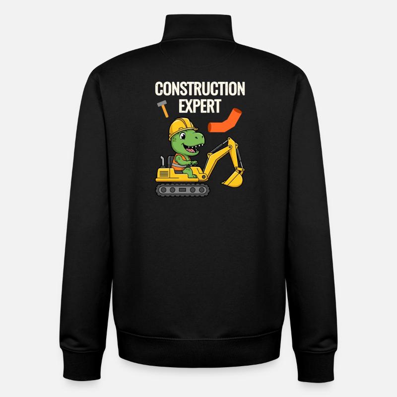 Bauarbeiter Dino - Unisex Organic Zip Sweatshirt von Stanley/Stella - Schwarz