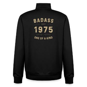 Badass 1975: Unique retro style - Unisex Organic Zip Sweatshirt by Stanley/Stella - black - Back - AI Model Male 185 light (185cm)