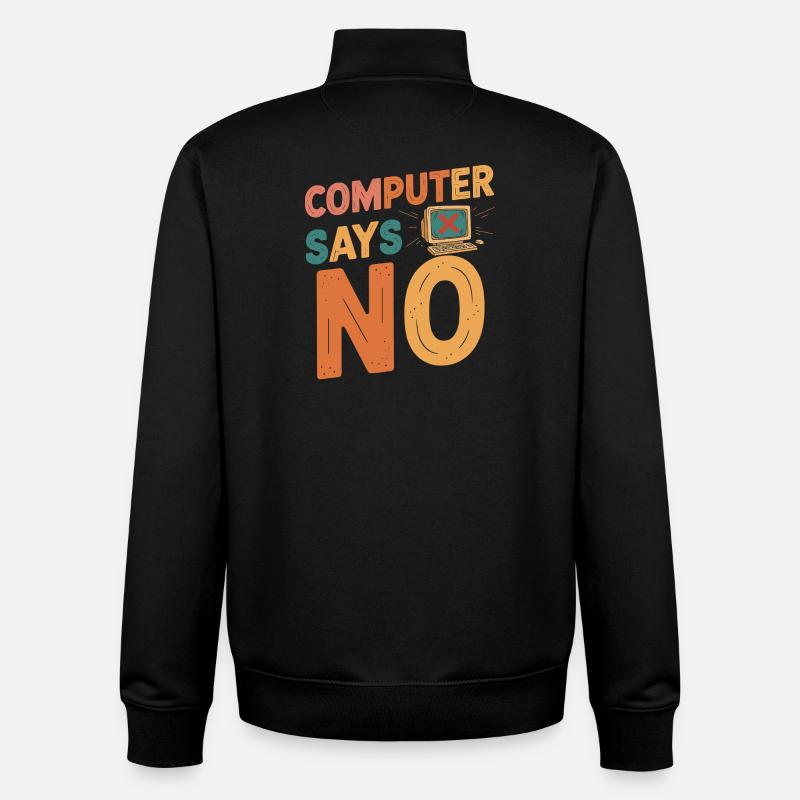 Rétro Computer dit non - Sweat zippé unisexe en coton bio Stanley/Stella - noir