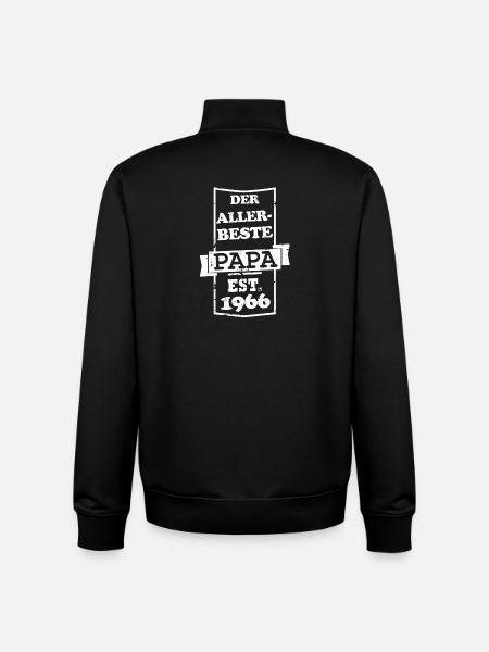 Bester Papa Jahrgang 1966 - Unisex Organic Zip Sweatshirt von Stanley/Stella - Schwarz