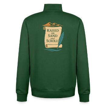 L’archéologie pharaonienne dans l’Égypte ancienne - Sweat zippé unisexe en coton bio Stanley/Stella - vert bouteille - Dos - AI Model Male 185 dark (185cm)