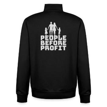 People Before Profit Activism Justice Logo - Unisex Organic Zip Sweatshirt by Stanley/Stella - black - Back - AI Model Male 185 light (185cm)
