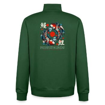 Koi Karpfen Japan Glückssymbol - Unisex Organic Zip Sweatshirt von Stanley/Stella - Flaschengrün - Hinten - AI Model Male 185 dark (185cm)