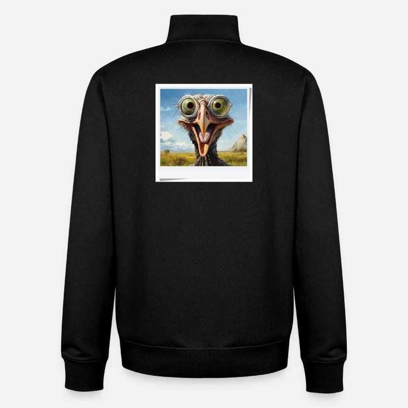 Exzentrischer Vogel mit Brillengläsern - Unisex Organic Zip Sweatshirt von Stanley/Stella - Schwarz